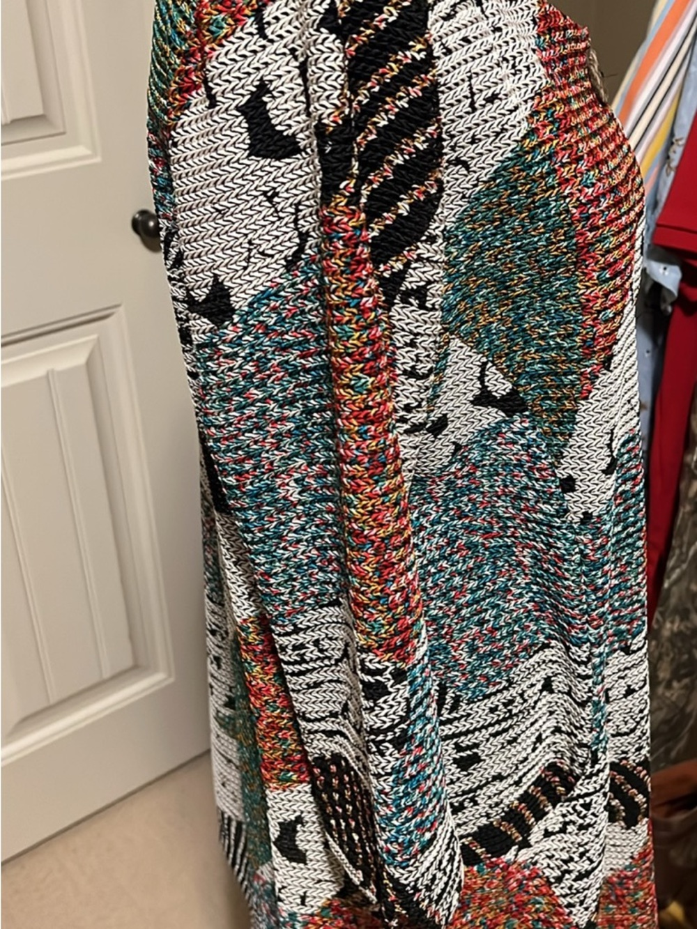 Joseph Ribkoff Multicolor Patchwork Knit Jacket - Picture 3 of 6